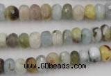 CAQ351 15.5 inches 6*8mm faceted rondelle natural aquamarine beads