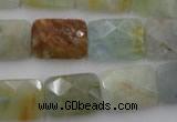 CAQ404 15.5 inches 13*18mm faceted rectangle natural aquamarine beads