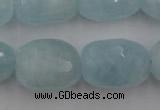 CAQ416 15.5 inches 18*25mm faceted nuggets natural aquamarine beads