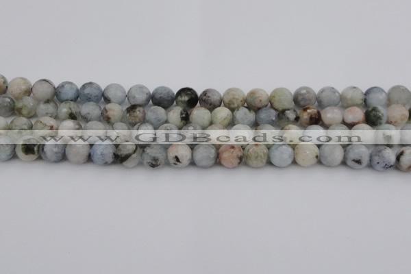 CAQ420 15.5 inches 6mm faceted round natural aquamarine beads