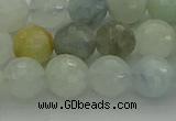 CAQ437 15.5 inches 8mm faceted round natural aquamarine beads