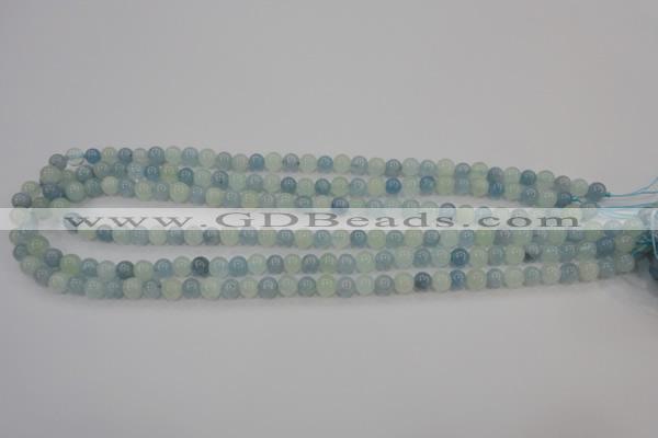 CAQ470 15.5 inches 6mm round natural aquamarine beads