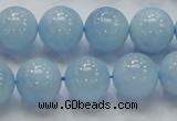 CAQ50 15.5 inches 14mm round natural aquamarine gemstone beads