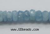 CAQ51 15.5 inches 6*12mm faceted rondelle natural aquamarine beads