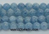 CAQ525 15.5 inches 4mm round AA+ grade natural aquamarine beads