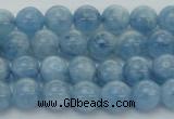 CAQ526 15.5 inches 5mm round AA+ grade natural aquamarine beads