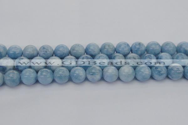 CAQ532 15.5 inches 14mm round AA+ grade natural aquamarine beads