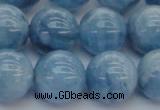 CAQ548 15.5 inches 14mm round AAAA grade natural aquamarine beads