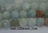 CAQ552 15.5 inches 6mm faceted round natural aquamarine beads