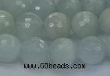 CAQ562 15.5 inches 10mm faceted round natural aquamarine beads