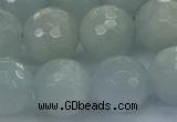 CAQ564 15.5 inches 14mm faceted round natural aquamarine beads