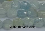 CAQ568 15.5 inches 7mm faceted coin natural aquamarine beads