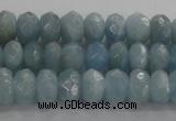 CAQ70 15.5 inches 5*7mm faceted rondelle AB grade aquamarine beads