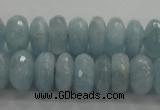 CAQ71 15.5 inches 5*9mm faceted rondelle AB grade aquamarine beads