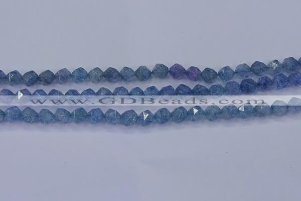 CAQ772 15.5 inches 8mm faceted nuggets imitation aquamarine beads