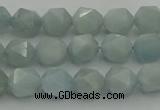 CAQ796 15.5 inches 6mm faceted nuggets aquamarine gemstone beads