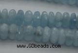 CAQ80 15.5 inches 3*7mm faceted rondelle AA grade aquamarine beads