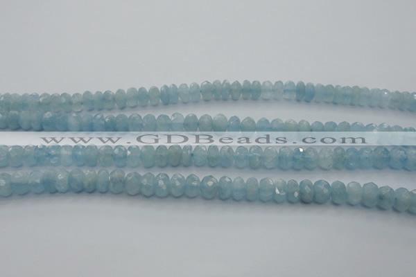 CAQ81 15.5 inches 4*7mm faceted rondelle AA grade aquamarine beads