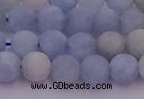 CAQ811 15.5 inches 6mm round matte aquamarine beads wholesale