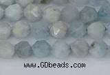 CAQ831 15.5 inches 6mm faceted nuggets aquamarine beads