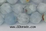 CAQ834 15.5 inches 12mm faceted nuggets aquamarine beads