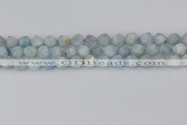 CAQ834 15.5 inches 12mm faceted nuggets aquamarine beads