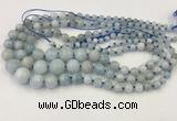 CAQ846 15.5 inches 6mm - 16mm round aquamarine graduated beads