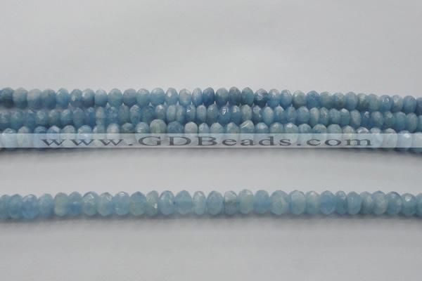 CAQ86 15.5 inches 4*7mm faceted rondelle AA grade aquamarine beads