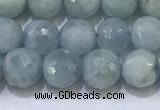 CAQ870 15.5 inches 6mmm faceted round aquamarine beads wholesale