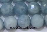 CAQ871 15.5 inches 8mmm faceted round aquamarine beads wholesale