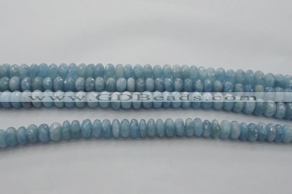 CAQ88 15.5 inches 5*9mm faceted rondelle AA grade aquamarine beads