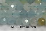 CAQ881 15.5 inches 3.5mm faceted round tiny aquamarine beads