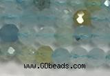 CAQ882 15.5 inches 3.5mm faceted round tiny aquamarine beads