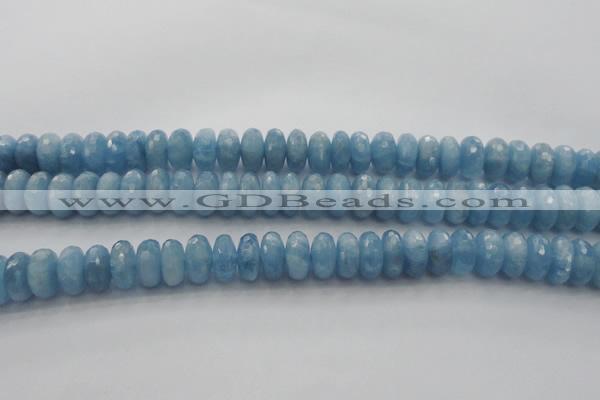 CAQ89 15.5 inches 5*11mm faceted rondelle AA grade aquamarine beads