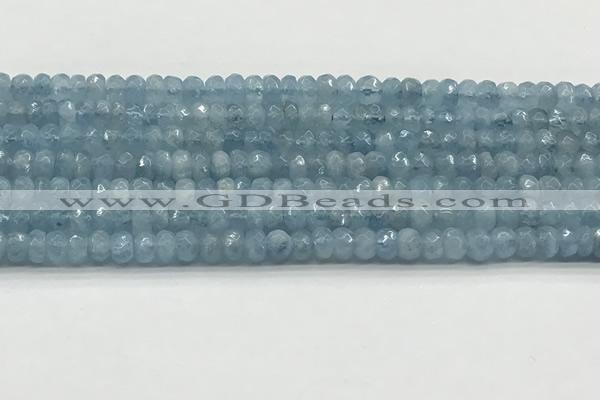 CAQ890 15.5 inches 3.5*6mm faceted rondelle aquamarine beads