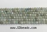 CAQ911 15.5 inches 6mm faceted round aquamarine beads wholesale