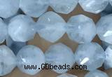 CAQ922 15.5 inches 6mm faceted nuggets aquamarine gemstone beads