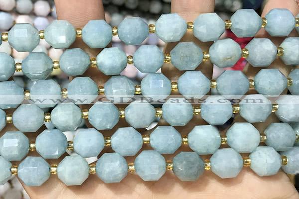 CAQ930 15 inches 9*10mm faceted aquamarine beads wholesale