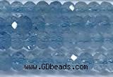 CAQ944 15 inches 3*4mm faceted rondelle aquamarine beads