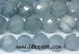 CAQ945 15 inches 6mm faceted round aquamarine beads