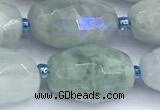 CAQ964 15 inches 12*18mm - 13*21mm faceted nuggets AB-color aquamarine beads