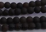 CAR208 15.5 inches 5mm - 6mm round matte natural amber beads