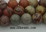 CAR352 15.5 inches 8mm round red artistic jasper beads wholesale