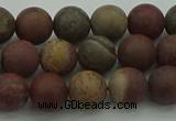 CAR361 15.5 inches 6mm round matte red artistic jasper beads