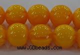 CAR404 15.5 inches 12mm round synthetic amber beads wholesale