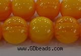 CAR405 15.5 inches 14mm round synthetic amber beads wholesale