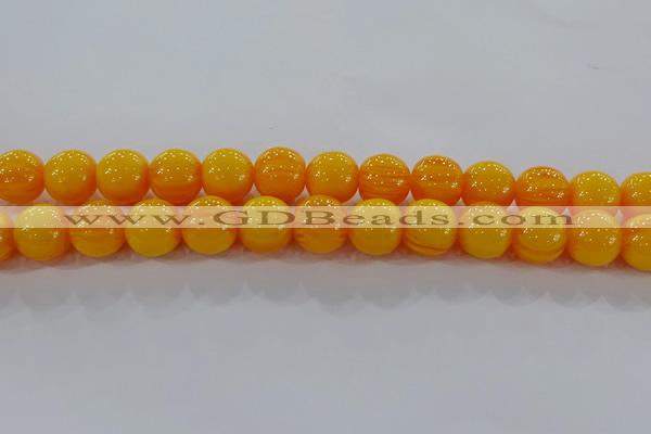 CAR405 15.5 inches 14mm round synthetic amber beads wholesale