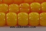 CAR412 15.5 inches 9*11mm drum synthetic amber beads wholesale