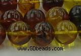 CAR505 15.5 inches 12mm - 13mm round natural amber beads wholesale