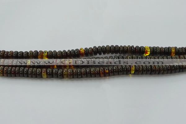 CAR533 15.5 inches 4*10mm rondelle natural amber beads wholesale